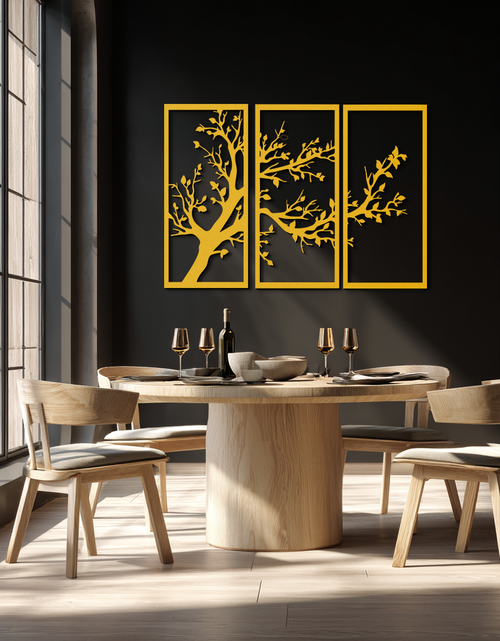 Load image into Gallery viewer, Branch Trio Metal Wall Art - 3-Piece Modern Steel Wall Decor - KAF132