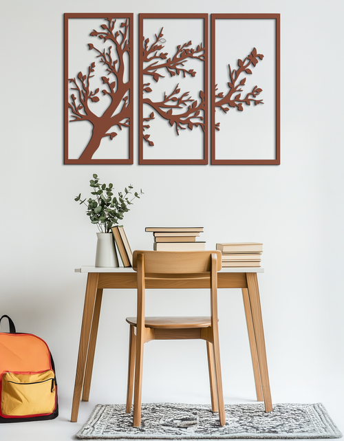 Load image into Gallery viewer, Branch Trio Metal Wall Art - 3-Piece Modern Steel Wall Decor - KAF132