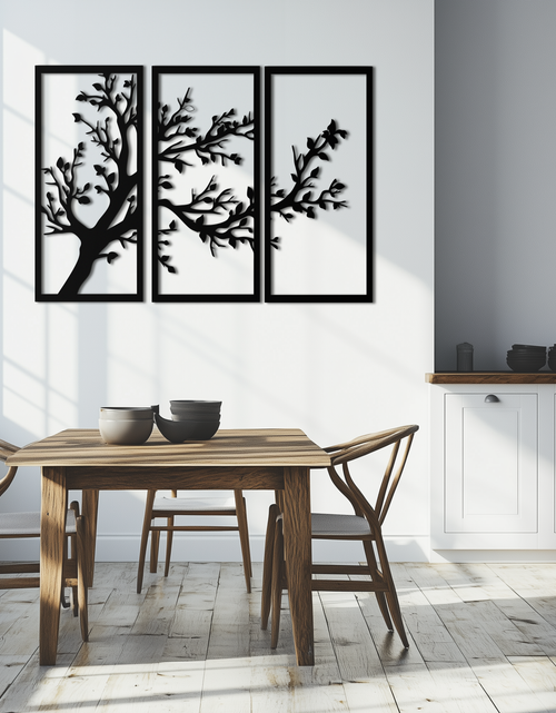 Load image into Gallery viewer, Branch Trio Metal Wall Art - 3-Piece Modern Steel Wall Decor - KAF132