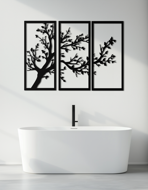 Load image into Gallery viewer, Branch Trio Metal Wall Art - 3-Piece Modern Steel Wall Decor - KAF132