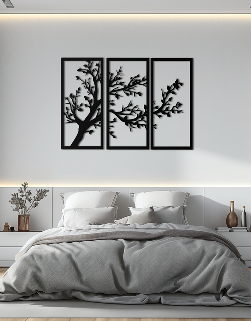 Load image into Gallery viewer, Branch Trio Metal Wall Art - 3-Piece Modern Steel Wall Decor - KAF132