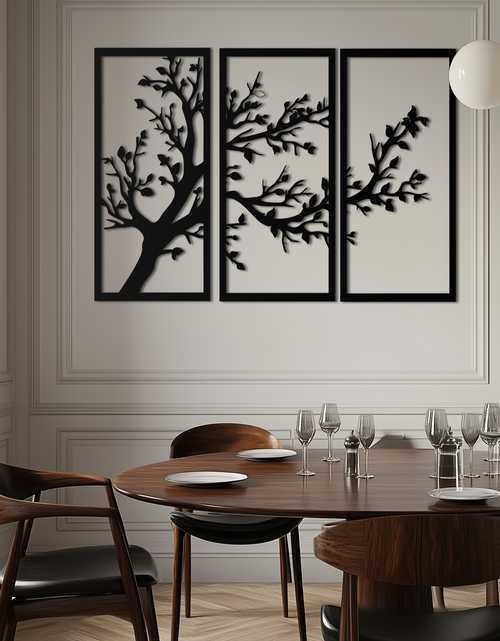Load image into Gallery viewer, Branch Trio Metal Wall Art - 3-Piece Modern Steel Wall Decor - KAF132