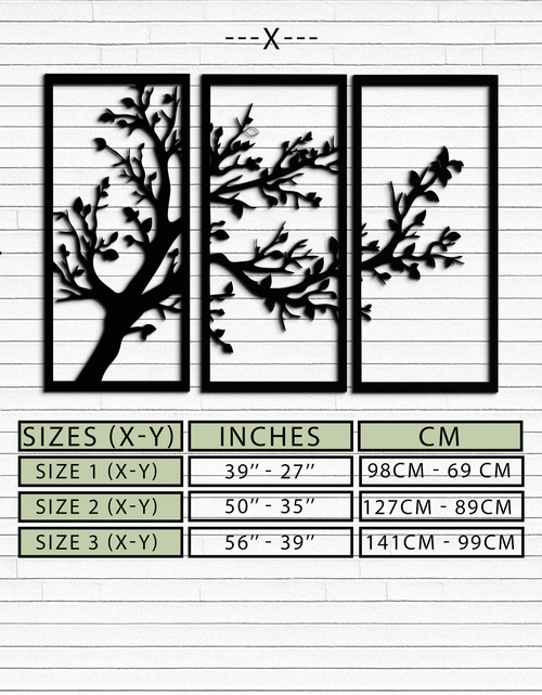 Load image into Gallery viewer, Branch Trio Metal Wall Art - 3-Piece Modern Steel Wall Decor - KAF132