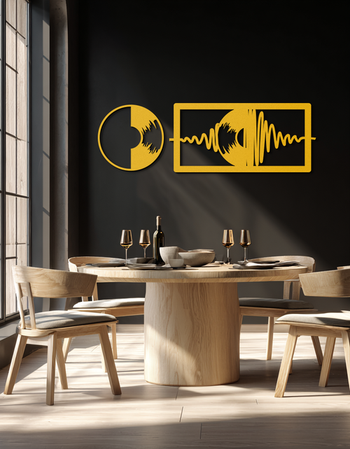 Load image into Gallery viewer, Soundwave Vinyl Record Metal Wall Art - Modern Music-Inspired Steel Wall Decor - KAF133