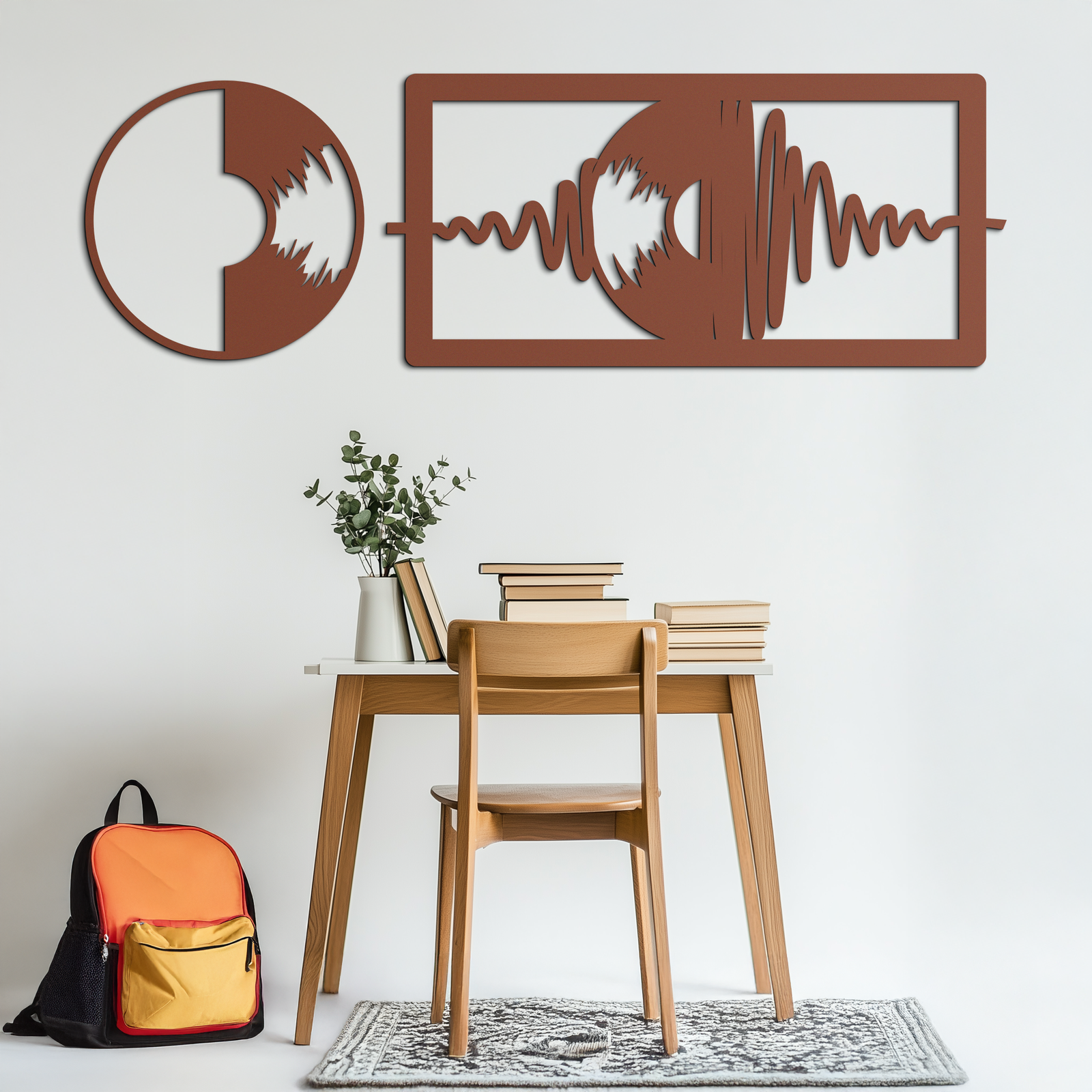 Soundwave Vinyl Record Metal Wall Art - Modern Music-Inspired Steel Wall Decor - KAF133
