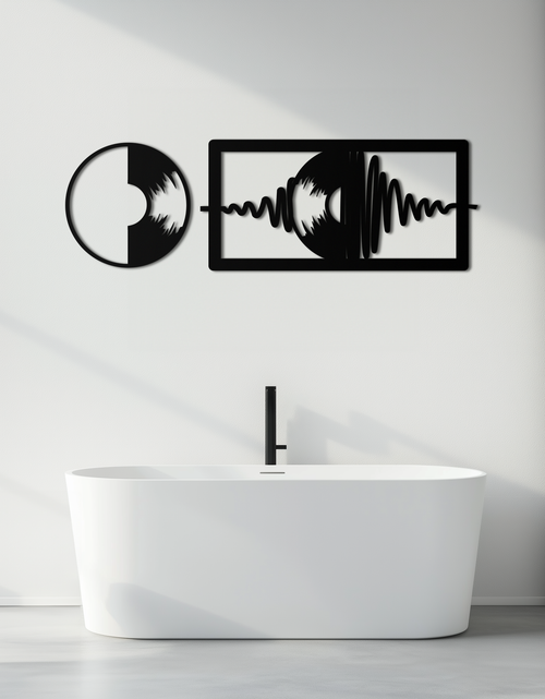 Load image into Gallery viewer, Soundwave Vinyl Record Metal Wall Art - Modern Music-Inspired Steel Wall Decor - KAF133