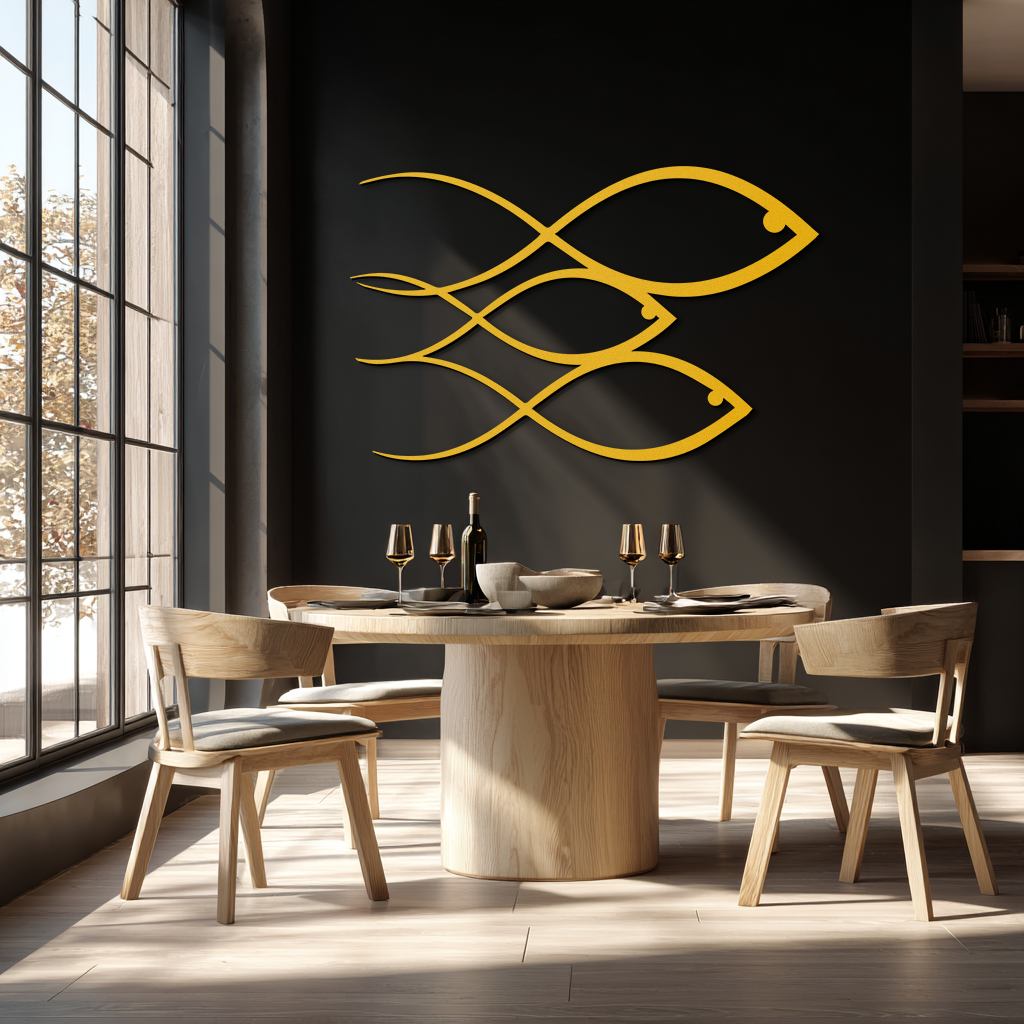 Minimalist Fish Metal Wall Art – Modern Coastal Decor - KAF139