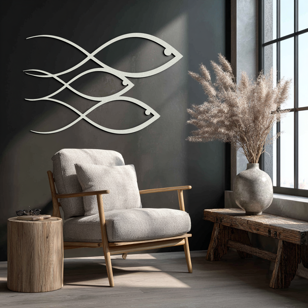 Minimalist Fish Metal Wall Art – Modern Coastal Decor - KAF139