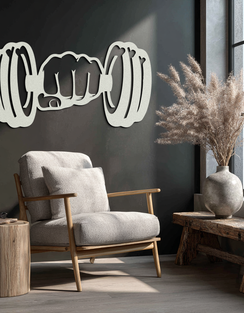 Load image into Gallery viewer, Gym Dumbbell Power Metal Wall Art - Bold and Motivational Gym Decor - KAF143
