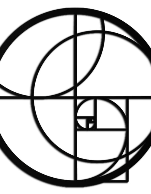 Load image into Gallery viewer, Golden Ratio Circular Metal Wall Art - Fibonacci-Inspired Geometric Design - KAF145