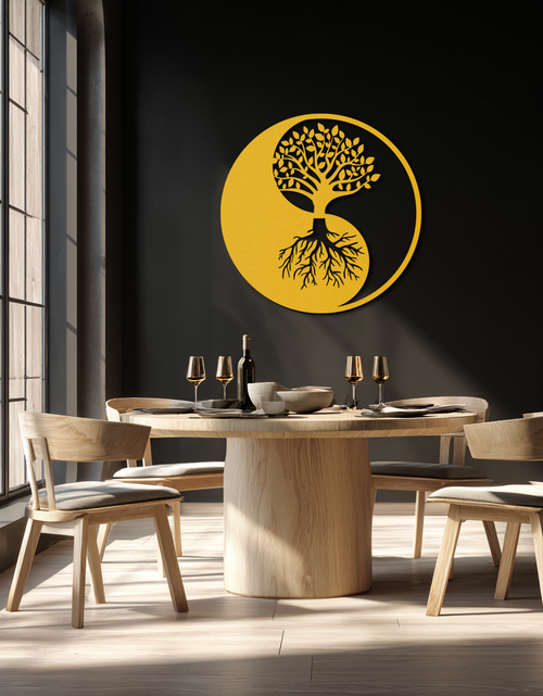 Load image into Gallery viewer, Yin-Yang Tree of Life Metal Wall Art - Harmonious Nature-Inspired Decor - KAF147