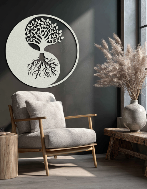 Load image into Gallery viewer, Yin-Yang Tree of Life Metal Wall Art - Harmonious Nature-Inspired Decor - KAF147
