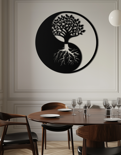 Load image into Gallery viewer, Yin-Yang Tree of Life Metal Wall Art - Harmonious Nature-Inspired Decor - KAF147