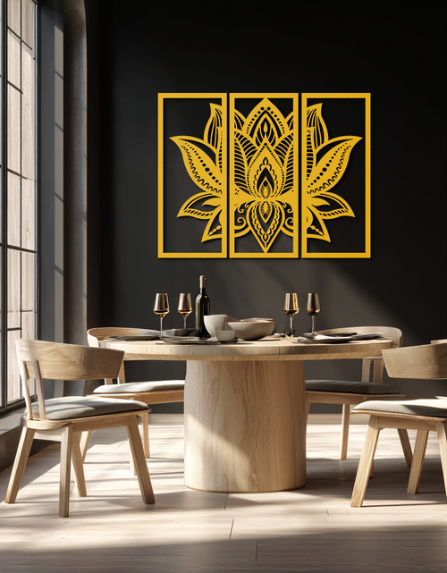 Load image into Gallery viewer, Mandala Lotus Metal Wall Art - Elegant & Spiritual Home Decor - KAF148
