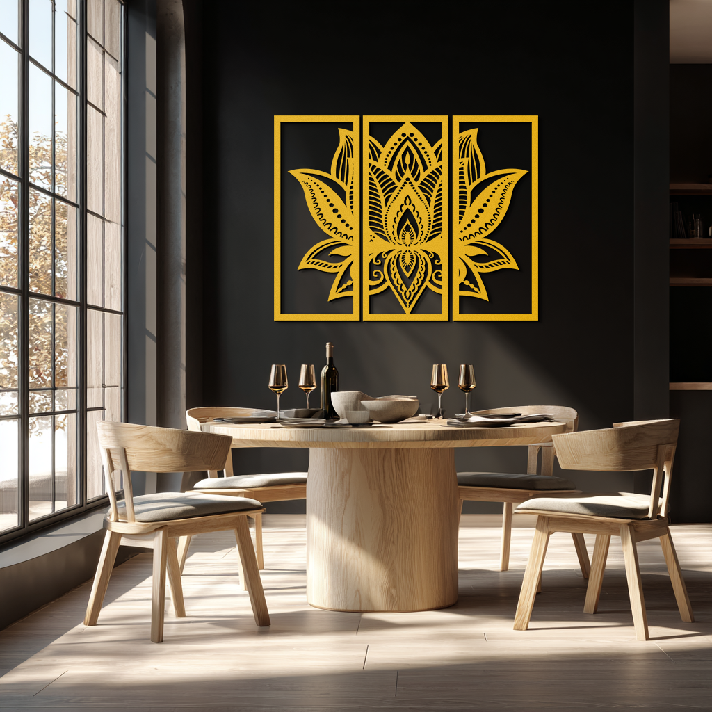 Mandala Lotus Metal Wall Art - Elegant & Spiritual Home Decor - KAF148