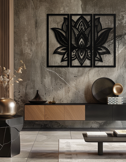 Load image into Gallery viewer, Mandala Lotus Metal Wall Art - Elegant & Spiritual Home Decor - KAF148