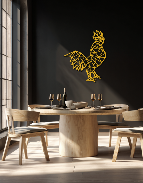 Load image into Gallery viewer, Geometric Rooster Metal Wall Art - Modern Farmhouse Decor - KAF149