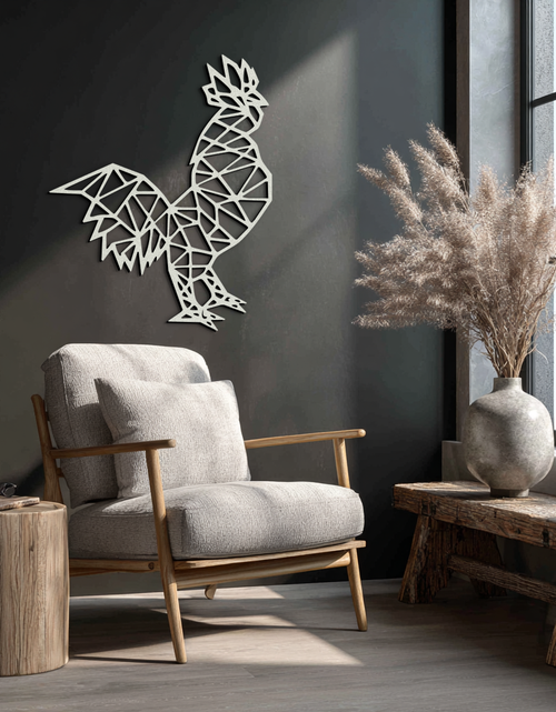 Load image into Gallery viewer, Geometric Rooster Metal Wall Art - Modern Farmhouse Decor - KAF149