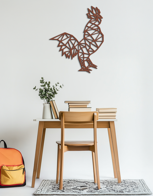 Load image into Gallery viewer, Geometric Rooster Metal Wall Art - Modern Farmhouse Decor - KAF149