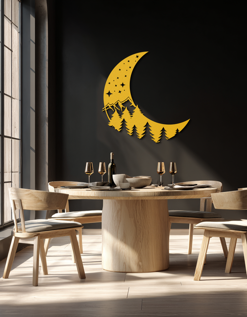 Load image into Gallery viewer, Enchanted Night Moon & Forest Metal Wall Art – Celestial Nature-Inspired Steel Decor - KAF151