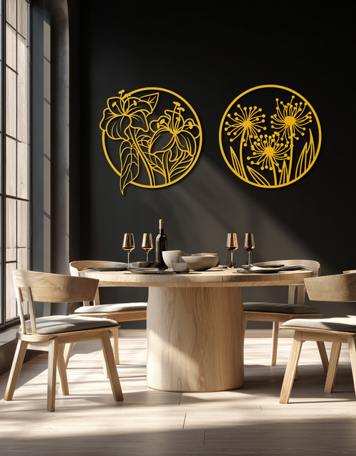 Load image into Gallery viewer, Floral Harmony Metal Wall Art – Elegant Botanical Steel Decor - KAF152