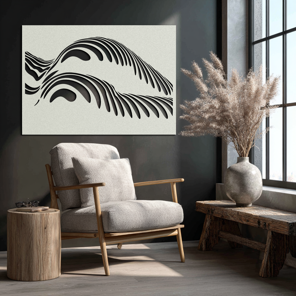 Abstract Female Form Metal Wall Art – Modern Geometric Steel Decor - KAF154