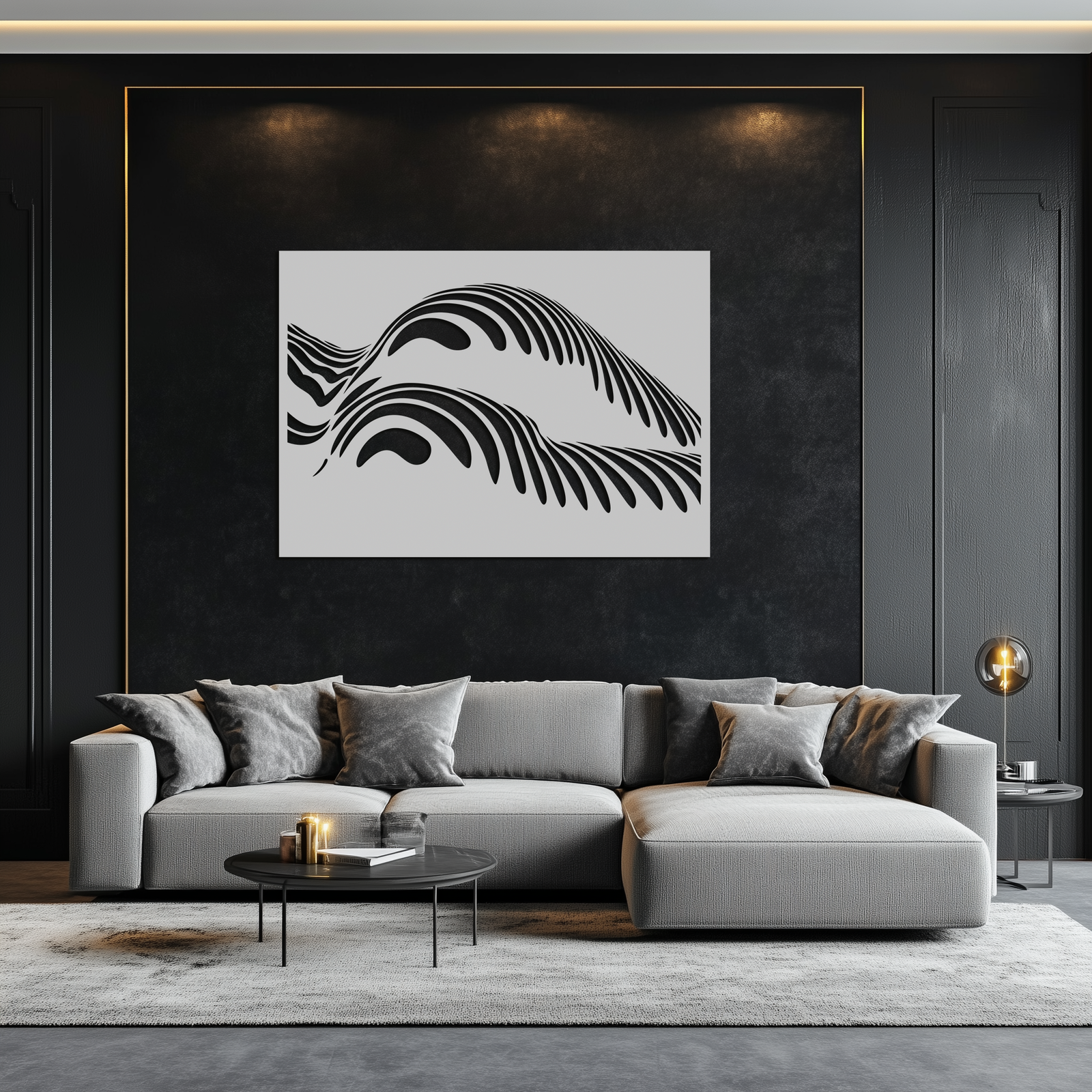Abstract Female Form Metal Wall Art – Modern Geometric Steel Decor - KAF154