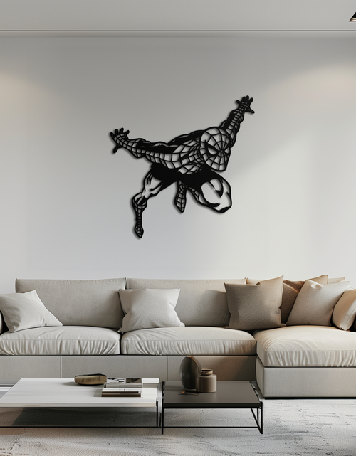 Load image into Gallery viewer, Spider-Man Metal Wall Art - Geometric Superhero Wall Decor - KAF155