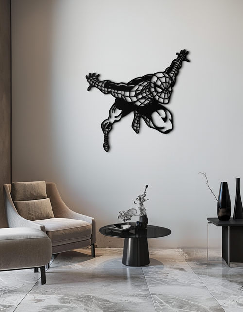 Load image into Gallery viewer, Spider-Man Metal Wall Art - Geometric Superhero Wall Decor - KAF155