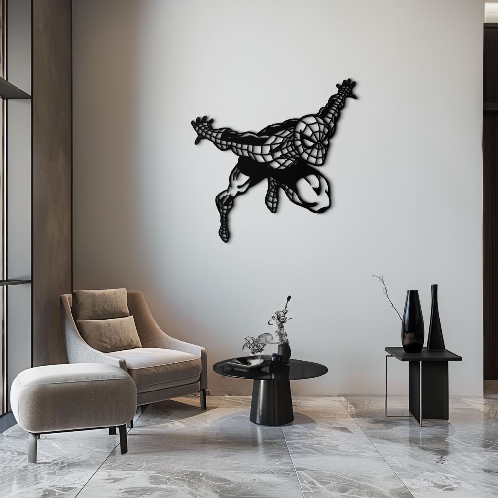 Spider-Man Metal Wall Art - Geometric Superhero Wall Decor - KAF155