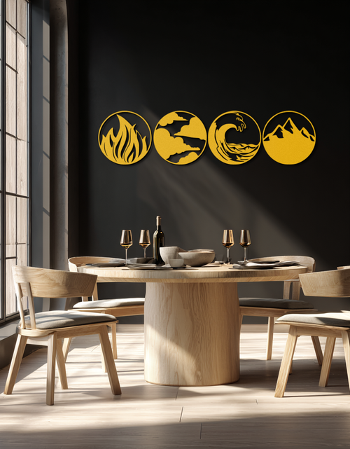Load image into Gallery viewer, Four Elements Metal Wall Art - Fire, Air, Water, Earth Symbol Set - KAF156