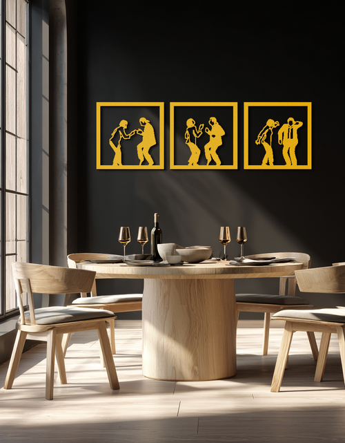 Load image into Gallery viewer, Dancing Silhouettes Metal Wall Art - Modern Minimalist Couple Wall Decor - KAF157