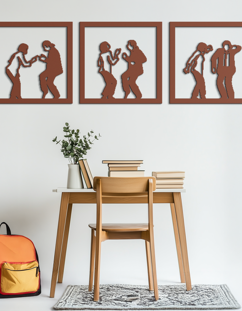 Load image into Gallery viewer, Dancing Silhouettes Metal Wall Art - Modern Minimalist Couple Wall Decor - KAF157