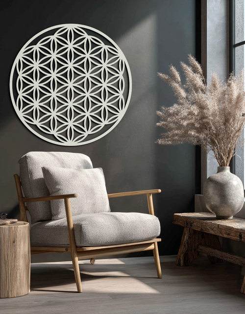 Load image into Gallery viewer, Sacred Geometry Metal Wall Art - Flower of Life Design - KAF158