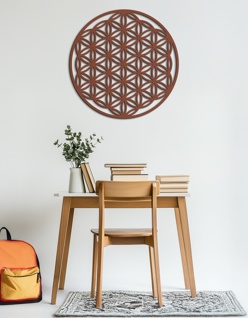 Load image into Gallery viewer, Sacred Geometry Metal Wall Art - Flower of Life Design - KAF158