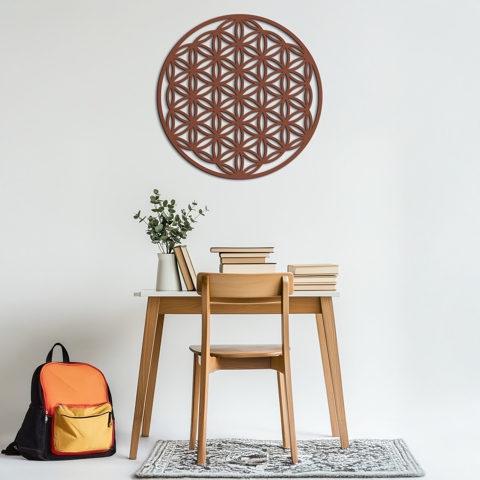 Sacred Geometry Metal Wall Art - Flower of Life Design - KAF158