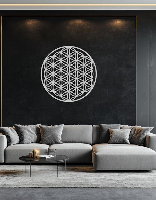 Load image into Gallery viewer, Sacred Geometry Metal Wall Art - Flower of Life Design - KAF158