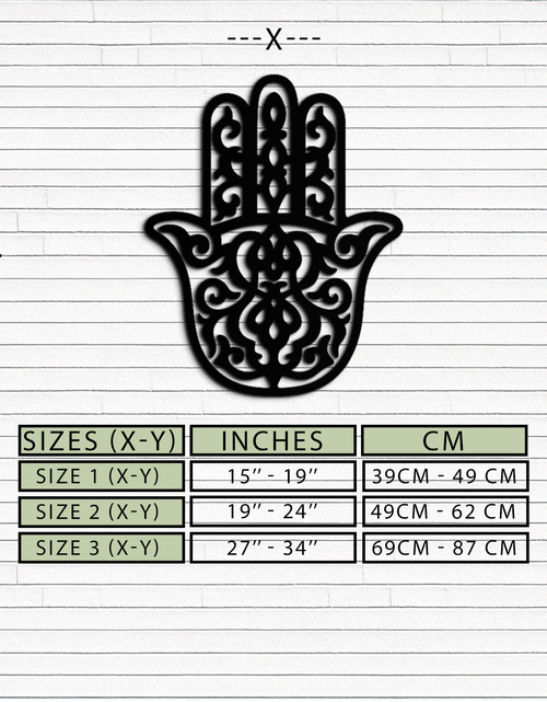 Load image into Gallery viewer, Hamsa Hand Metal Wall Art - Symbolic Protection & Spiritual Home Decor - KAF159
