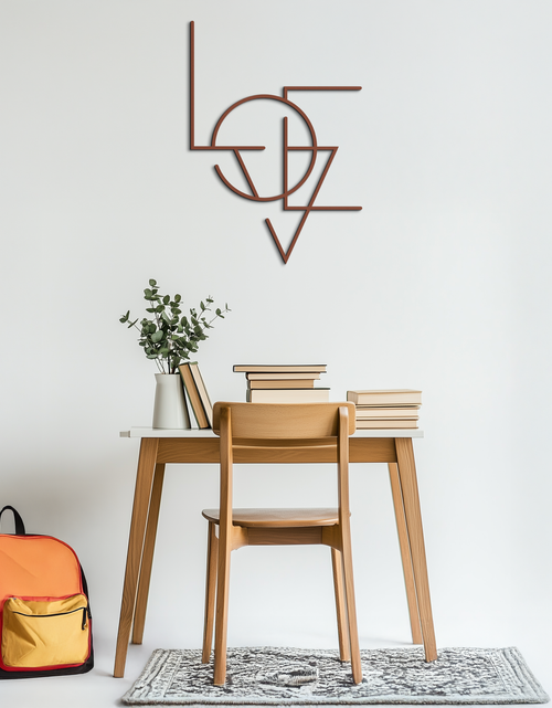 Load image into Gallery viewer, Geometric LOVE Metal Wall Art - Modern Minimalist Wall Decor- KAF162