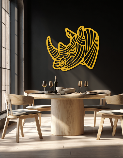 Load image into Gallery viewer, Geometric Rhino Metal Wall Art - Modern Wildlife Decor- KAF164