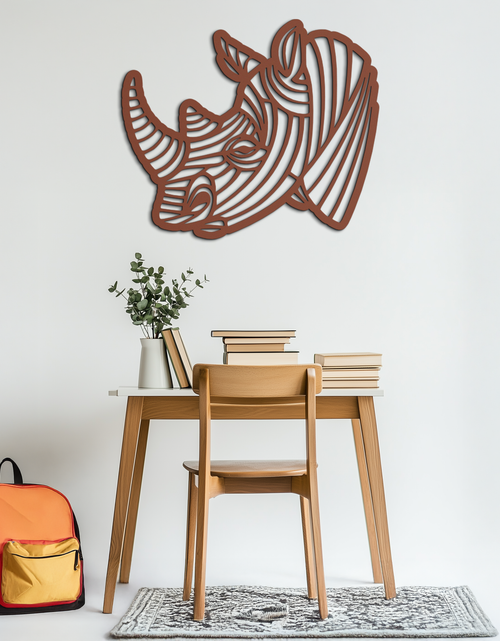 Load image into Gallery viewer, Geometric Rhino Metal Wall Art - Modern Wildlife Decor- KAF164