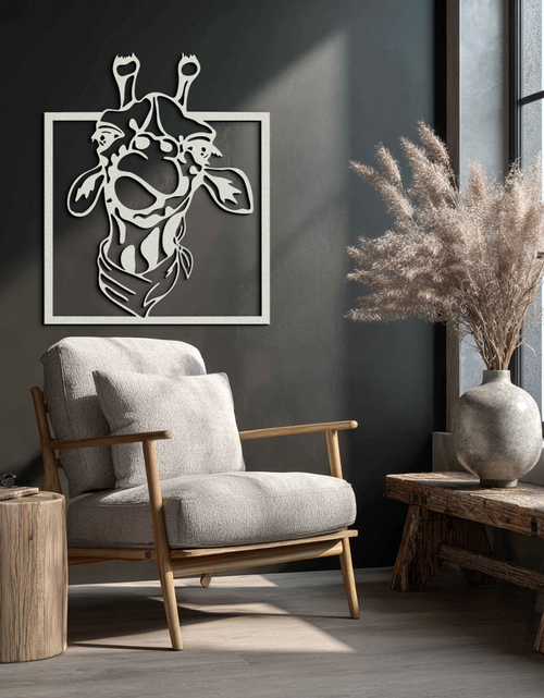 Load image into Gallery viewer, Giraffe Metal Wall Art - Playful Safari Animal Decor- KAF165