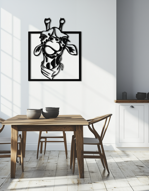 Load image into Gallery viewer, Giraffe Metal Wall Art - Playful Safari Animal Decor- KAF165