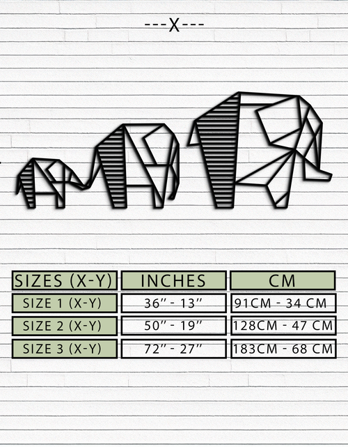 Load image into Gallery viewer, Geometric Elephant Family Metal Wall Art - Modern Minimalist Decor- KAF166
