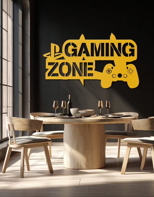 Load image into Gallery viewer, Gaming Zone Metal Wall Art - Gamer Room Decor- KAF169
