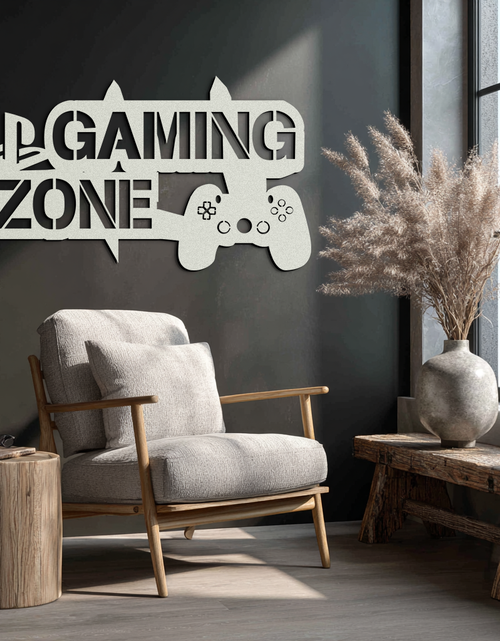 Load image into Gallery viewer, Gaming Zone Metal Wall Art - Gamer Room Decor- KAF169