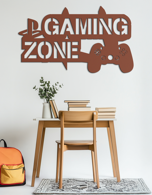 Load image into Gallery viewer, Gaming Zone Metal Wall Art - Gamer Room Decor- KAF169