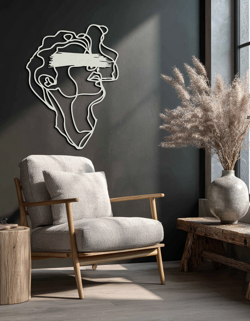 Load image into Gallery viewer, Blindfolded Men Metal Wall Art - Abstract Minimalist Line Art Decor- KAF170
