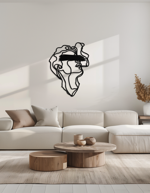Load image into Gallery viewer, Blindfolded Men Metal Wall Art - Abstract Minimalist Line Art Decor- KAF170