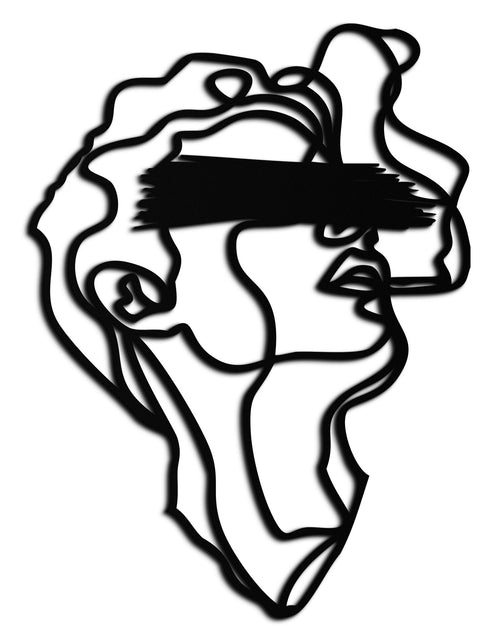 Load image into Gallery viewer, Blindfolded Men Metal Wall Art - Abstract Minimalist Line Art Decor- KAF170